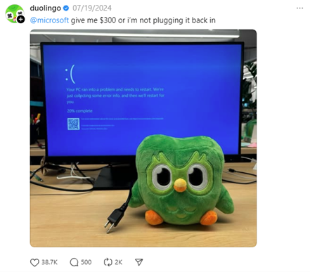 Screenshot from Duolingo on Threads