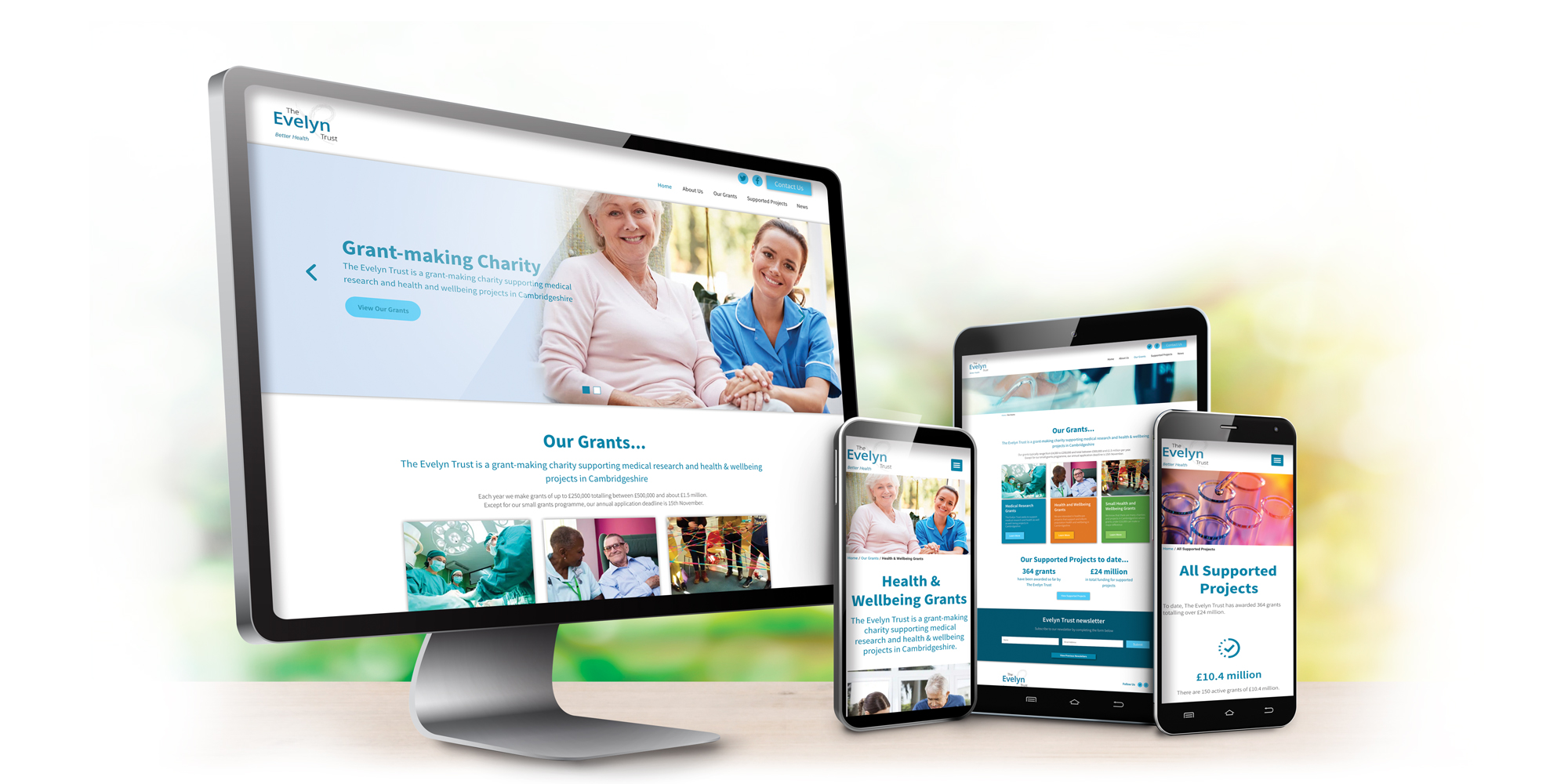 collection of how the website looks on a computer, phone and tablet